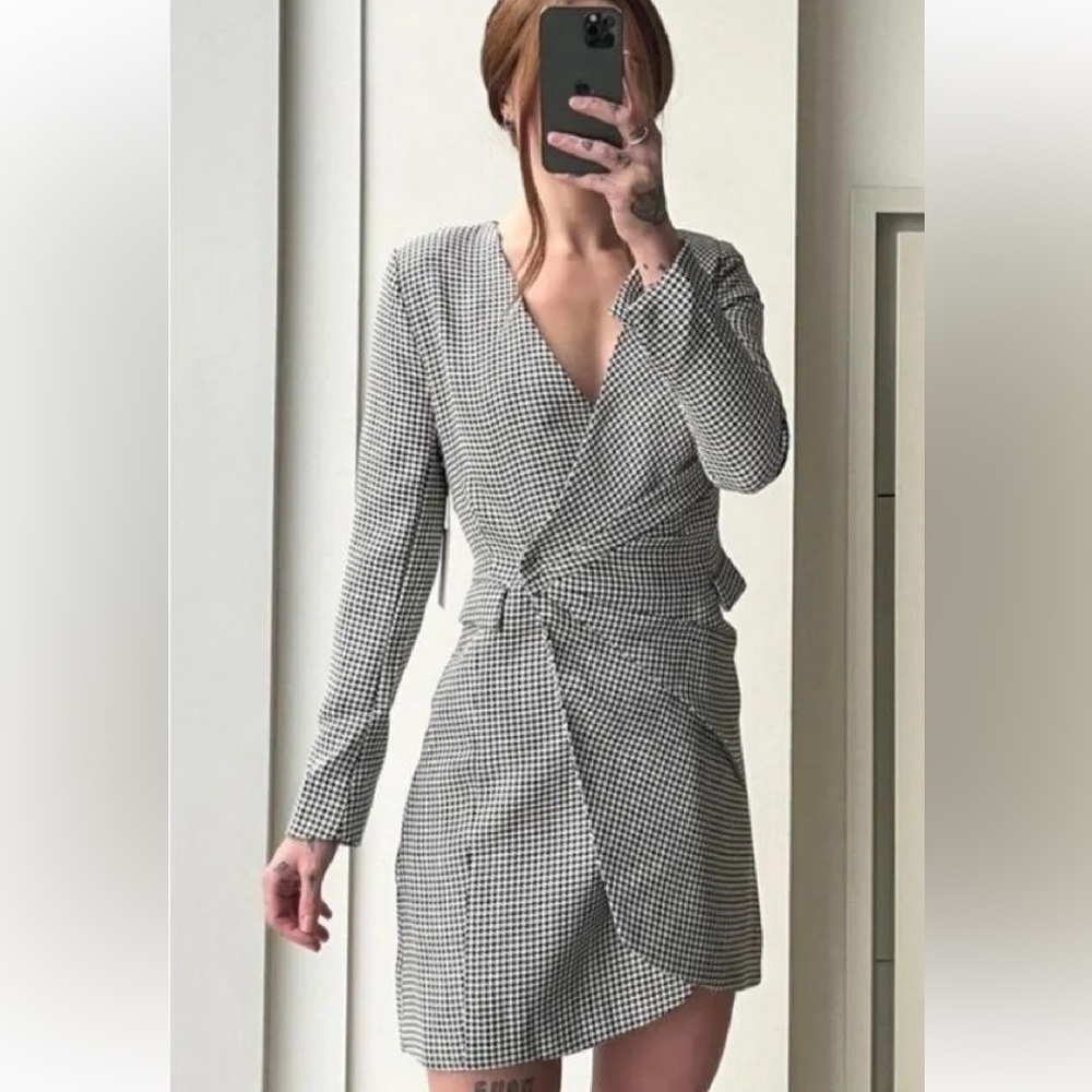 BNWT Jason Wu Blk/White Houndstooth Plaid Dress